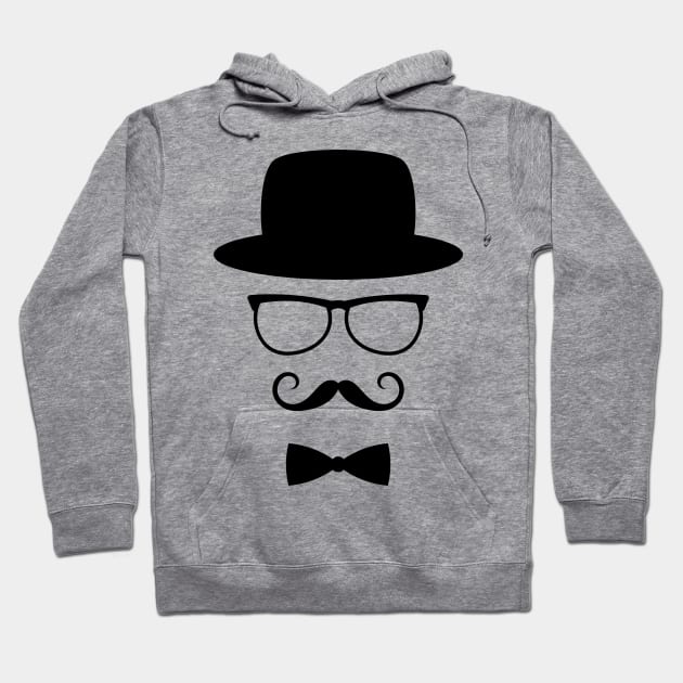 Retro gentleman with eyeglasses Hoodie by SooperYela